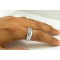 thumbnail image 5 of Halo Jewelers Center 6MM Round Cut Lab Created Moissanite And Natural Diamond Mens Anniversary Wedding Band Rings In 10k White Gold Jewelry for Mens (0.90 Cttw) Ring Size-9, 5 of 5