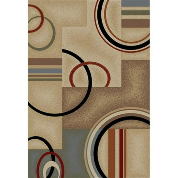 Barclay Arcs and Shapes 7 ft. 10 in. x 9 ft. 10 in. Rectangular Area Rug in Ivory