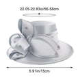 thumbnail image 2 of Hsqqdc Women's Wide Brim Satin Church Hat, Elegant Formal Fascinator for Wedding Banquet Photography Events, 2 of 7