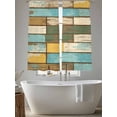 thumbnail image 5 of Brown Blue Vintage Sheer Curtains 72 Inch Length 2 Panels Set Window Treatments, Retro Farmhouse Elegant Pastoral Rod Pocket Semi Curtains for Living Room/Bedroom/Kitchen Décor, 104"W x 72"L, 5 of 7