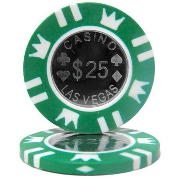 Brybelly BRY000612U 15 g Coin Inlay Heavyweight Metal Inlay Poker Chips - 500 Dollar - Pack of 25