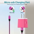 thumbnail image 4 of Micro USB Cable with Android Charger, Hootek 6FT USB A to micro cable High Speed Fast Charging Cable, usb cable micro with USB Wall Charger Fast Charger Adapter Plug, android charger block, Pink, 4 of 9