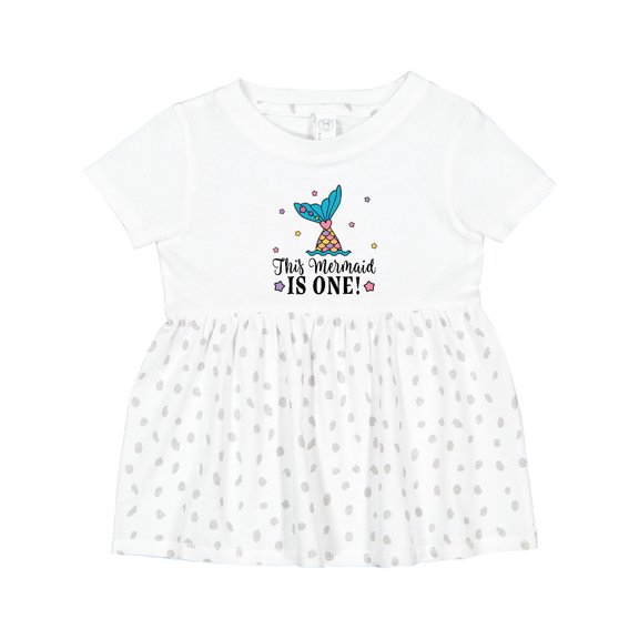 Inktastic Mermaid 1st Birthday 1 Year Old Girls Baby Dress