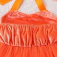 thumbnail image 6 of WhouRiu Dresses for Little Girls Cartoon Halter Tutu Dress with Mask Hairband Child Birthday Party Outfits,3-Piece Orange,Size 5-6 Y, 6 of 8