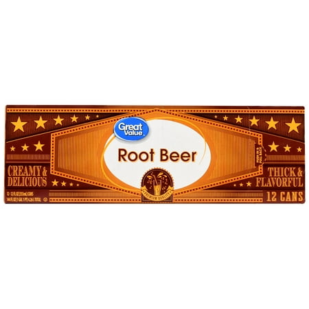 Great Value Root Beer, 144 fl oz, 12 Count