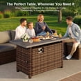 thumbnail image 6 of Noelse 5 Piece Patio Conversation Set with Fire Pit Table, Outdoor Wicker Sofa Set for Cozy Backyard Gatherings, Black, 6 of 12