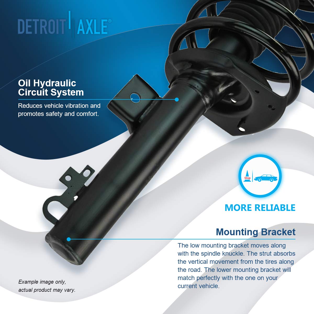 Detroit Axle - Front 16pc Suspension Kit 1996-2007 Ford Taurus Mercury Sable Sedan, 2 Struts Assembly 2 Lower Ball Joints 4 Sway Bars Front & Rear 4 Outer and Inner Tie Rods 2 Boots Replacement