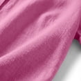 thumbnail image 5 of Women's Summer Linen Set Casual Collar Button Up Shirt And Wide Leg Shorts Two-Piece Set, 5 of 9