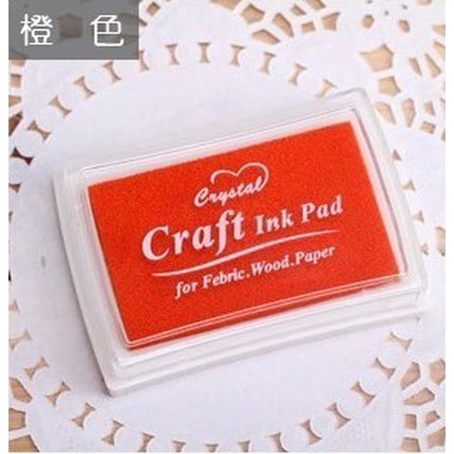 15 Colors Inkpad Handmade DIY Craft Oil Based Ink Pad Rubber Stamps Fabric Wood Paper Scrapbooking pad Finger Paint Wedding orange