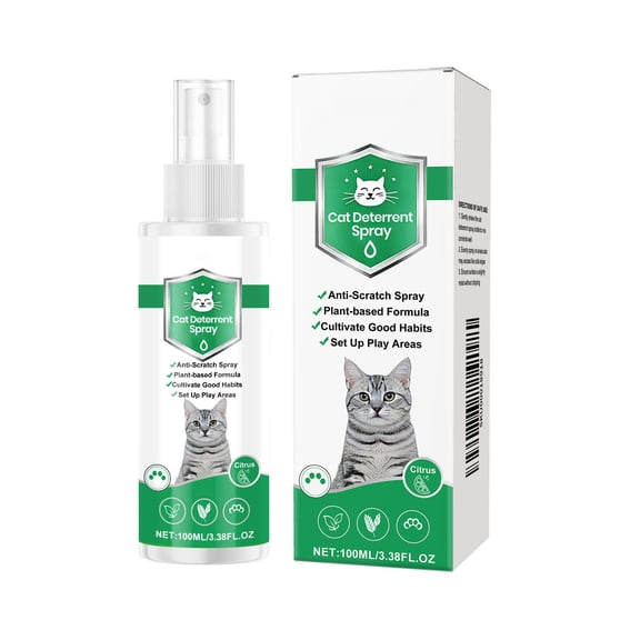 Cat Repellent Spray, Indoor and Outdoor Use, Portable 100ml Pet Deterrent Spray with Natural Ingredients, for Furniture, Curtains, Plants and Litter Boxes