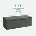 thumbnail image 3 of Foldable Storage Ottoman Bench (15 X 43 X 15 Inches) - Flipping Lid Design With 660 Lb Load Capacity For Entryway, Living Room & Bedroom, 3 of 5