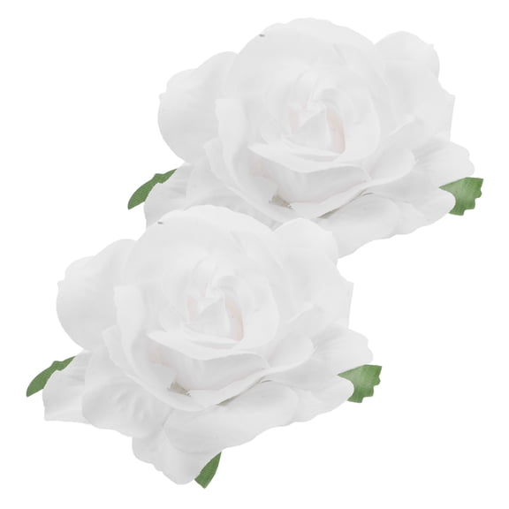 TABLZONE 2Pcs White Fabric Floral Hair Clips for Women, Valentines Wedding Party Accessories