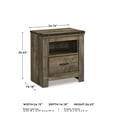 thumbnail image 6 of Signature Design by Ashley Trinell One Drawer Nightstand, Brown, 6 of 6