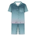 thumbnail image 4 of Runfenguu Tracksuit, Festival Outfitsmen Casual Turndown Button Turndown Print Short Sleeve Blouse And Pants Set, 4 of 5