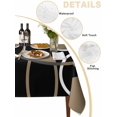 thumbnail image 2 of Black Brown Table Cloth, White Circle Modern Minimalist Geometric Waterproof Tablecloth for Rectangle Tables, Reusable Washable Fabric Table Cover for Restaurant Kitchen Dining Tables 60"x102", 2 of 6