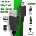 thumbnail image 2 of Cable de micrófono USB para Yeti azul, cable de alimentación para micrófono Yeti de 2 m Cable de transferencia de datos USB A macho a mini para micrófono USB Yeti azul, IC de bola de nieve a, 2 of 5