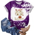 thumbnail image 2 of Akiihool Womens Tshirts Graphic Womens Long Sleeve Tops Casual Shirts for Women Fall Flower Printed T Shirt Crewneck Floral Tee Purple,M, 2 of 5