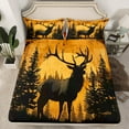 thumbnail image 2 of Homewish Wildlife Deer 4-Piece Full Size Sheets For Kids Children Teens,Woodland Animal Bed Sheets,Black Brown Lightweight Sheet Sets,Luxury Bedroom Decor, 2 of 7
