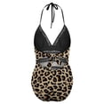 thumbnail image 4 of One Piece Swimsuit Women Tummy Control - V Neck Leopard Print-1 Halter Swim Suits for Women 2025, Padded Full Coverage Bathing Swim Suit for Women, 4 of 7