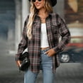 thumbnail image 6 of TTUHYWXI Flannel Shirt Women Plaid Shirts Button Down Long Sleeve Oversized Cotton Fitted Boyfriend Casual Blouse Tops (Black, XXL), 6 of 8