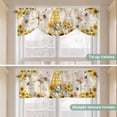 thumbnail image 5 of Sunflower Bee Tie Up Valance Curtains for Windows, Kitchen Curtains Window Treatments, Summer Gnomes Hydrangea Floral Short Window Shades Valances for Bedroom Bathroom Cafe 42"x18", 5 of 8