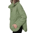 thumbnail image 3 of Fall Winter Women Long Sleeve Stand Collar Quilted Hoodies Puffer Jacket, 3 of 5