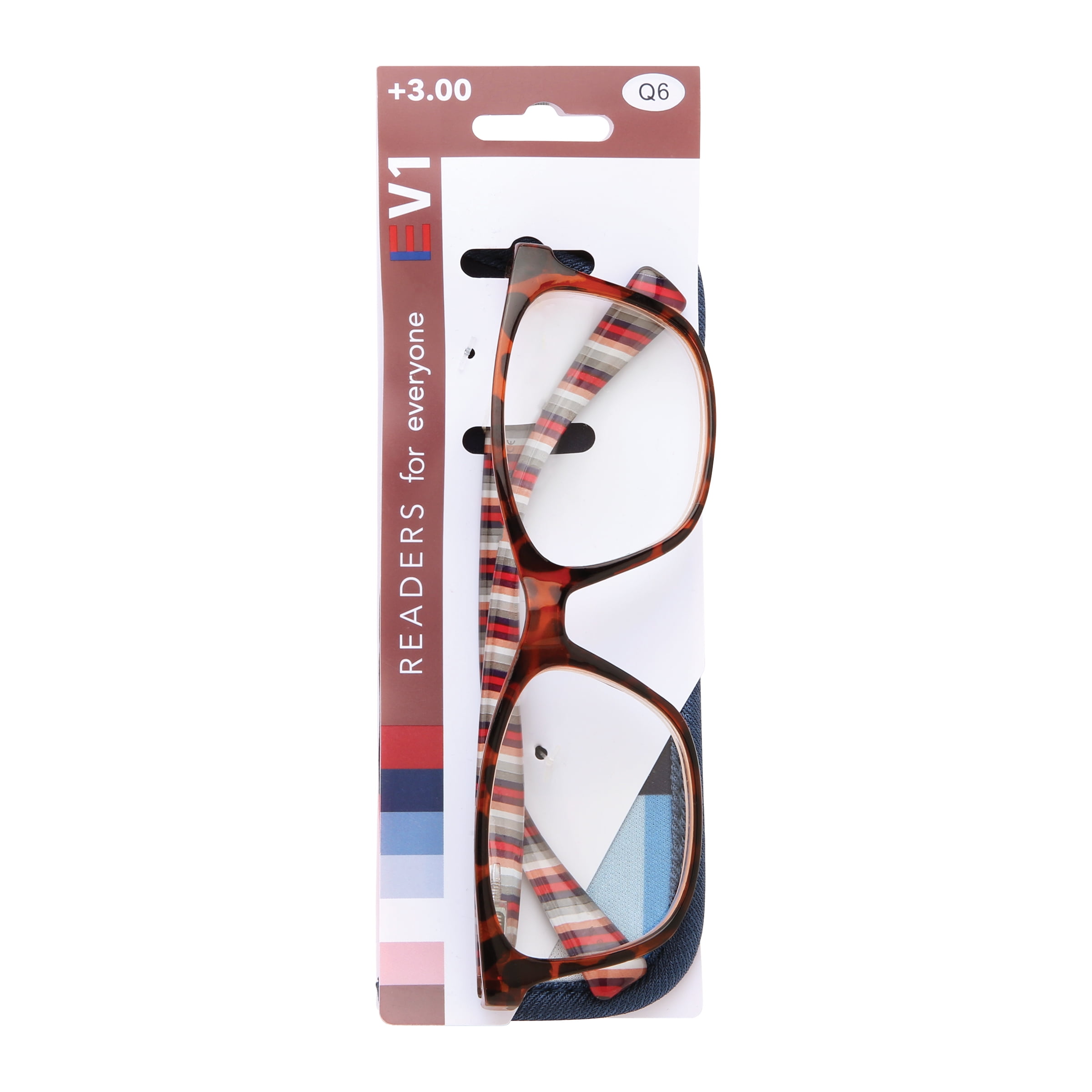 (2 pack) EV1 Sawyer Tortoise +3.00 Reading Glasses with Case