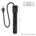 thumbnail image 4 of Barra Multicontacto CNX con 4 Tomas Polarizadas y 2 de Carga USB 50 cm Negro MULTI504UN, 4 of 7