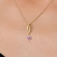 thumbnail image 3 of Gem Stone King 10K Yellow Gold Pink Lab Grown Diamond Pendant Necklace for Women | 0.36 Cttw | Gemstone April Birthstone | Round 4.5MM | With 18 inch Chain, 3 of 6