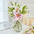 thumbnail image 5 of D-GROEE 3 Pcs Artificial Flowers Lily Real Touch Fake Flowers for Wedding Home Party Garden Shop Office Decoration Plastic Lily Faux Flowers, 5 of 8