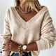 thumbnail image 1 of Puntoco suéter moda mujer Color sólido manga larga Pullove camisa con cuello en V suéter tops liquidación de Navidad Puntoco Puntoco-2083, 1 of 1