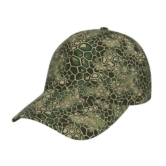 Kdxio Unisex Green Snake Skin Pattern Baseball Cap Unisex Washed Classic Adjustable Hat