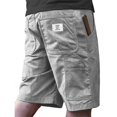 thumbnail image 3 of Men's Vintage Corduroy Shorts Elastic Waist Drawstring Cargo Short Multi-Pocket Lightweight Summer Casual Beach Shorts Light Gray XXXL, 3 of 5