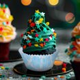 thumbnail image 3 of FUTUREORYY 100Pack Paper Baking Cups Blue Flower Heat Resistant for Muffins and Cupcakes, 3 of 8