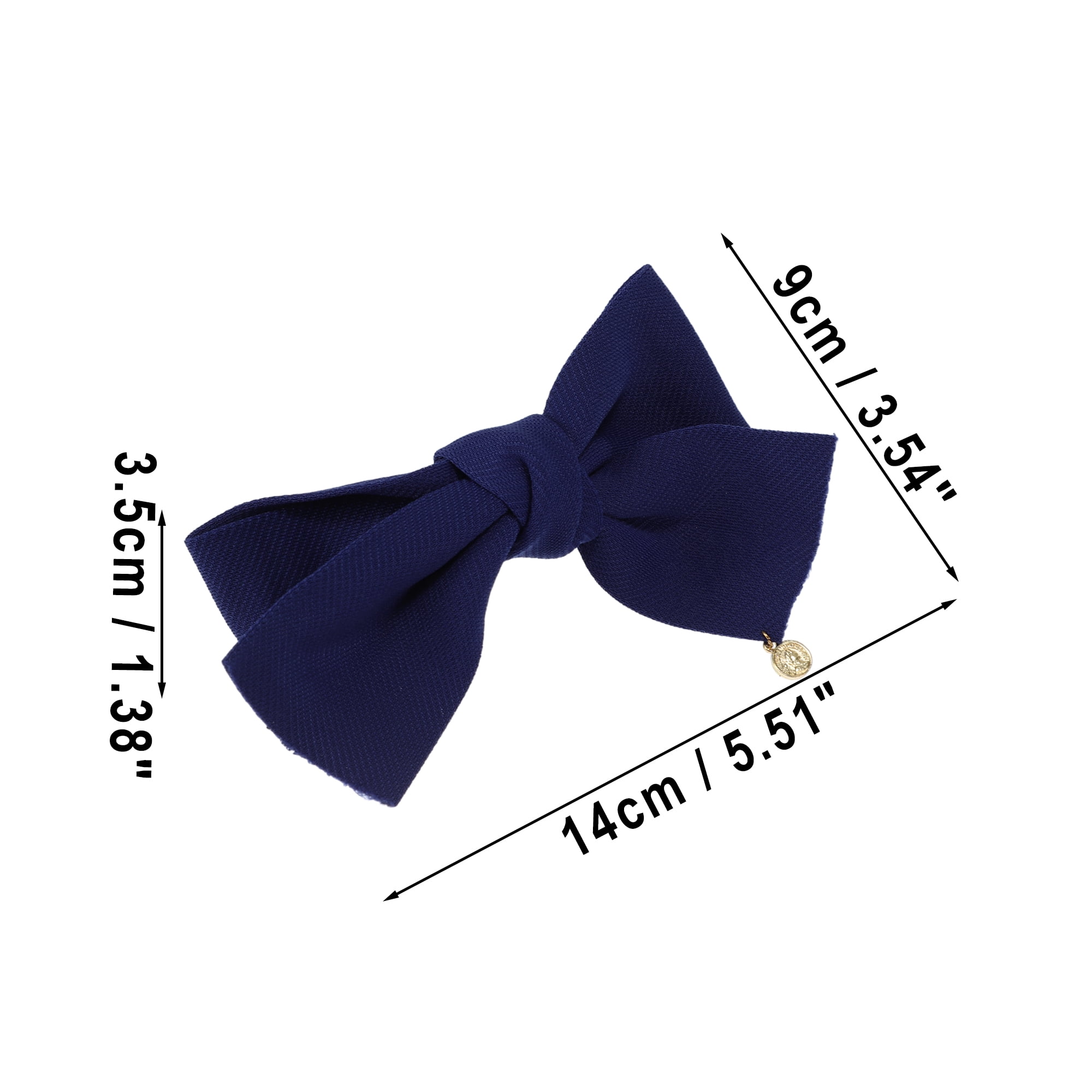 Unique Bargains Classic Bow Hair Clips Hairdo Clip Blue