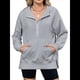 thumbnail image 1 of Sudadera de Algodón con Forro y Media Cremallera para Mujer, Cálida, de Invierno, con Bolsillo para el Pulgar Gris S, 1 of 10