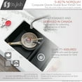 thumbnail image 4 of Stylish Dual Mount 27" Black Composite Granite 60/40 Double-Bowl Kitchen Sink with Strainer S-827N, 4 of 15