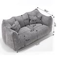 thumbnail image 4 of Oversized Bean Bag Chairs for Adults, 73" Fluffy Loveseat Bean Bag Sofa with Armrest and High-Density Foam Filled, Plush Comfy Lazy Sofa for Living Room, Bedroom, Apartment, Grey, 4 of 7