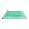 thumbnail image 2 of Ahgly Company Machine Washable Indoor Rectangle Oriental Turquoise Blue Traditional Area Rugs, 4' x 6', 2 of 4