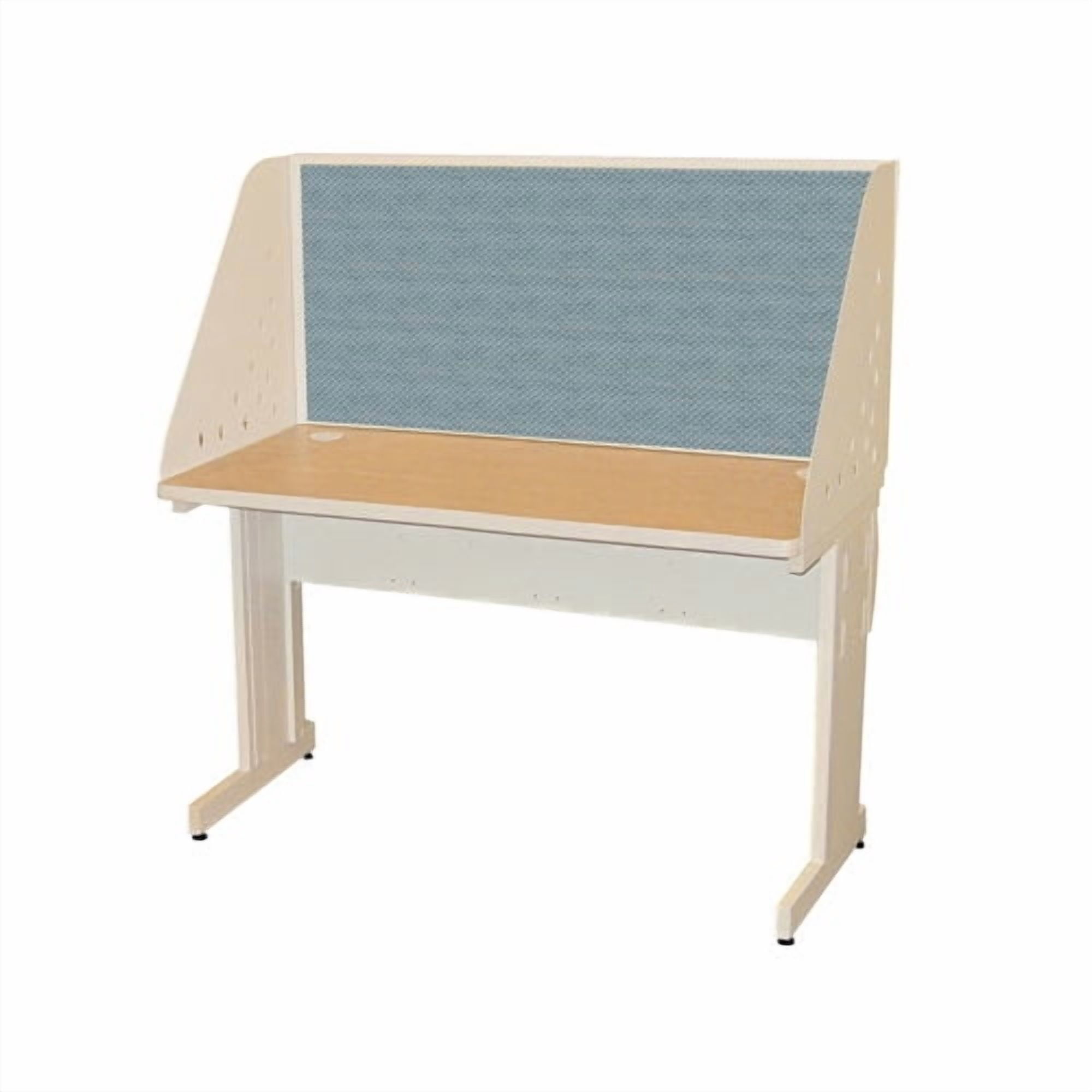 Marvel PRCL0019_UT8563 42W x 30D Pronto School Training Table with Carrel and Lockable Raceway - Putty Finish and Chalk