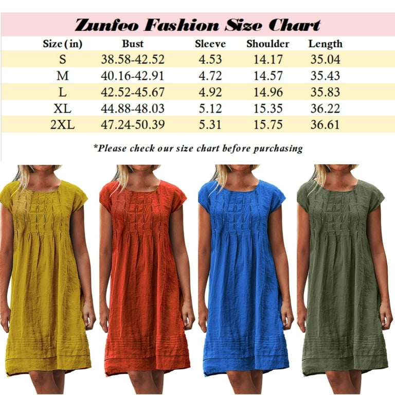 Zunfeo Summer Dresses for Women Casual Loose Cotton Linen Zunfeo Summer Dresses for Women Casual Loose Cotton Linen