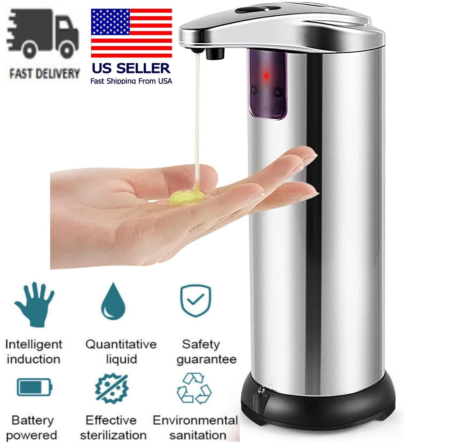 Home or Office *NEW* PREMIUM Automatic Touchless Soap Dispenser Stainless Steel 