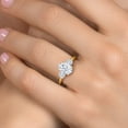thumbnail image 4 of Gem Stone King 18K Yellow Gold Plated Silver White Moissanite Engagement Ring for Women | 2.56 Cttw | Oval 9X7MM | Gemstone Birthstone | Size 9, 4 of 7