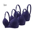 thumbnail image 2 of biudgviw Lace Bralettes for Women 3 Pc Underwire Support Lifting Full Coverage Everyday Bralettes Push up Bras, 2 of 3