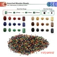 thumbnail image 4 of Over 1500 Pcs  Wood Beads for Jewelry Making - Assorted Natural Wooden Bead Kit, 4 of 7