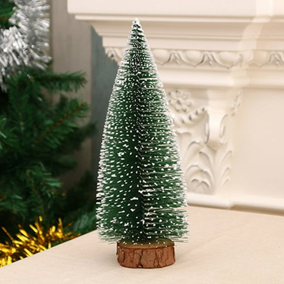 sunsanly Mini Christmas Tree Artificial Snow-Flocked Xmas Tree with Pine Needle Festive Home Office Decoration for Christmas Tabletop Display