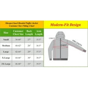 Mens Sherpa-Lined Hooded Puffer Jacket (Sizes, S to 2XL)