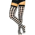 thumbnail image 5 of ToBeInStyle Women's Checkered Thigh High - Black/White - One Size, 5 of 6