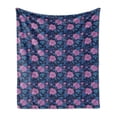 thumbnail image 1 of Flower Soft Flannel Fleece Throw Blanket, English Garden Theme Roses with Leafy Twigs Abstract Snowing Illustration, Cozy Plush for Indoor and Outdoor Use, 50" x 60", Multicolor, by Ambesonne, 1 of 6