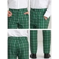 thumbnail image 6 of Unique Bargains Men's Checked Pattern Suit Pants Flat Front Plaid Dress Pants 36 Dark Green, 6 of 6
